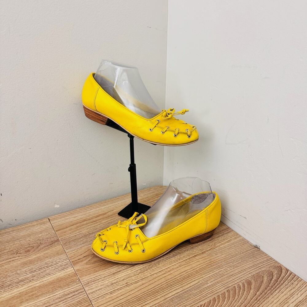 Connie Yellow Leather Ballet Flats Women’s Size 6